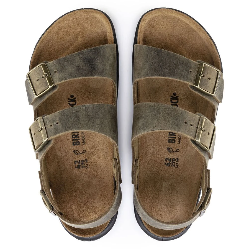 Birkenstock Men's Milano CT Oiled Leather In Faded Khaki 6 Birkenstock Men's Milano CT Oiled Leather In Faded Khaki - Image 4