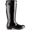 Hunter Women's Original Back Adjustable Gloss Rain Boots In Black -Fashion Shoes 1 7 179 hunt tall adjustable gloss black 2 1100x