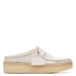 Clarks Women's WallabeeCup Lo In White Suede