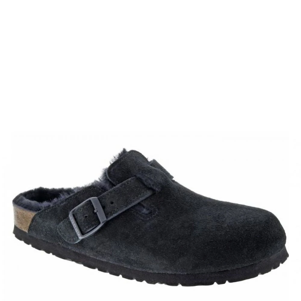 Birkenstock Boston Shearling Suede Leather In Black 4 Birkenstock Boston Shearling Suede Leather In Black - Image 2