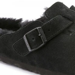 Birkenstock Boston Shearling Suede Leather In Black (Narrow Width) -Fashion Shoes 2 5 259883 detail 1 776cf3a6 f9b3 4e9f 858a 09f9f59ce4b2 1100x