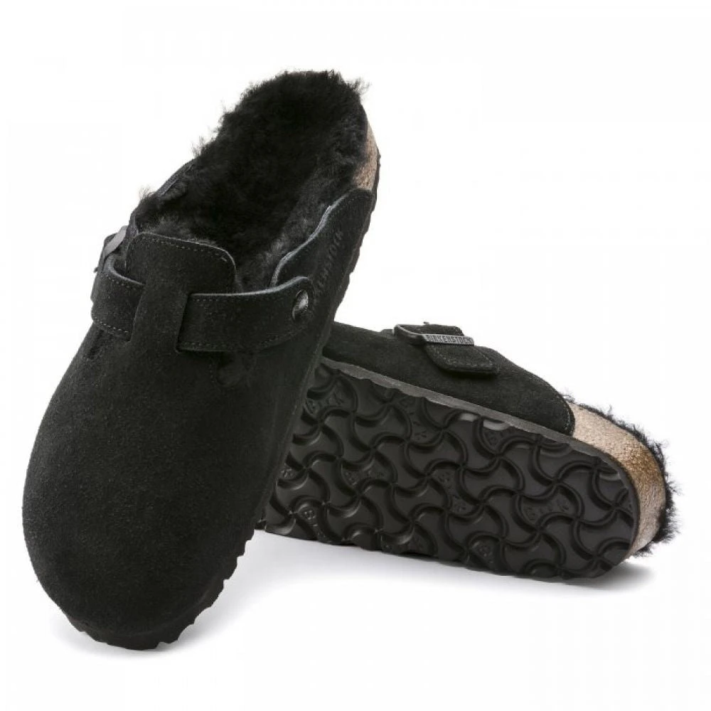 Birkenstock Boston Shearling Suede Leather In Black 7 Birkenstock Boston Shearling Suede Leather In Black - Image 5