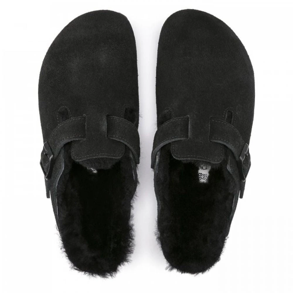 Birkenstock Boston Shearling Suede Leather In Black 5 Birkenstock Boston Shearling Suede Leather In Black - Image 3