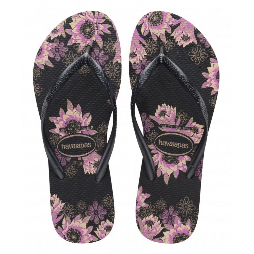 Havaianas Women's Slim Organic Flip Flop In Black/Dark Grey/Rose Gold 3 Havaianas Women's Slim Organic Flip Flop In Black/Dark Grey/Rose Gold