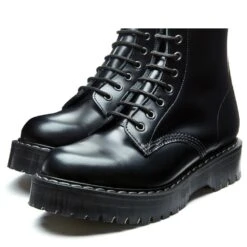 Solovair 8 Eye Zip Platform Derby Boot In Black Hi-Shine -Fashion Shoes SV S8 551 BK ZIP HI 111 4 1100x