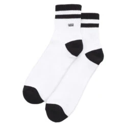Vans Half Crew Sock In White/Black (Large)