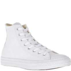 Converse Chuck Taylor All Star Mono Leather High Top In White Monochrome