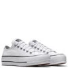 Converse Women's Chuck Taylor All Star Lift In White/Black -Fashion Shoes c o convers chuck taylor all star lift low top white 560251c 5 1100x