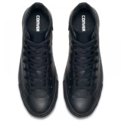 Converse Chuck Taylor All Star Mono Leather High Top In Black Monochrome -Fashion Shoes c o converse chuck taylor all star monochrome leather high top black 135251 4 1100x