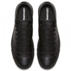 Converse Chuck Taylor All Star Mono Leather Low Top In Black Monochrome -Fashion Shoes c o converse chuck taylor all star monochrome leather low top black 135253 4 1100x