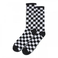 Vans Checkerboard Crew Sock In Black/White (Medium)