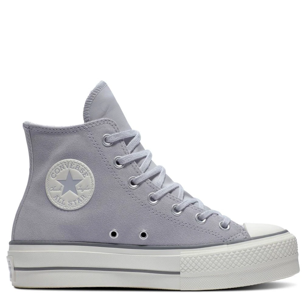 Converse Women's Chuck Taylor All Star Lift Platform Hi Suede In Gravel/Iron Grey/Egret 3 Converse Women's Chuck Taylor All Star Lift Platform Hi Suede In Gravel/Iron Grey/Egret
