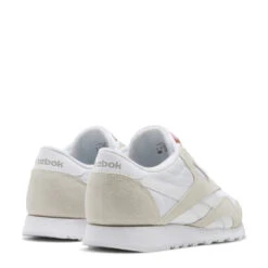 Reebok Women's Classic Nylon In White/Light Grey 10 Reebok Women's Classic Nylon In White/Light Grey -Fashion Shoes fv4507 6 footwear photography back lateral top view white 1100x