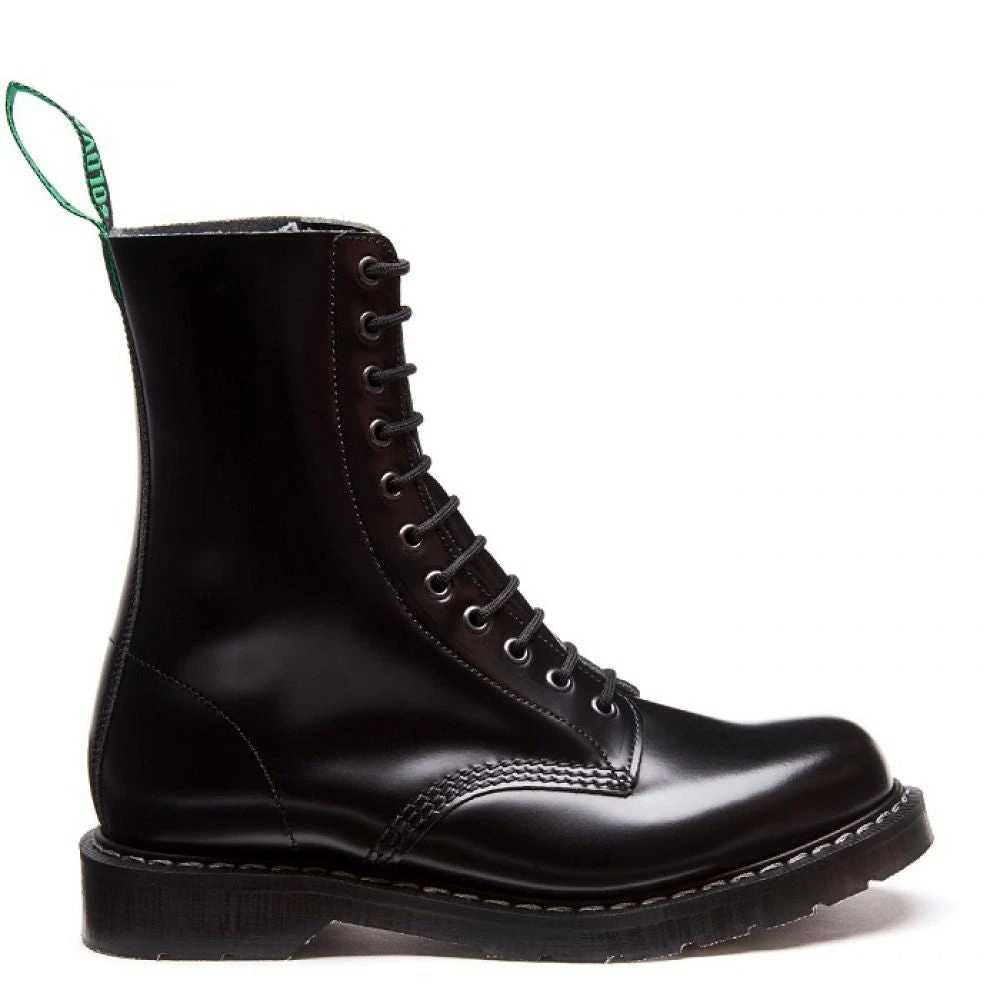 Solovair 11 Eye Derby Boot In Black Hi-Shine 3 Solovair 11 Eye Derby Boot In Black Hi-Shine