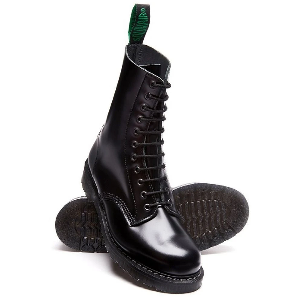 Solovair 11 Eye Derby Boot In Black Hi-Shine 4 Solovair 11 Eye Derby Boot In Black Hi-Shine - Image 2